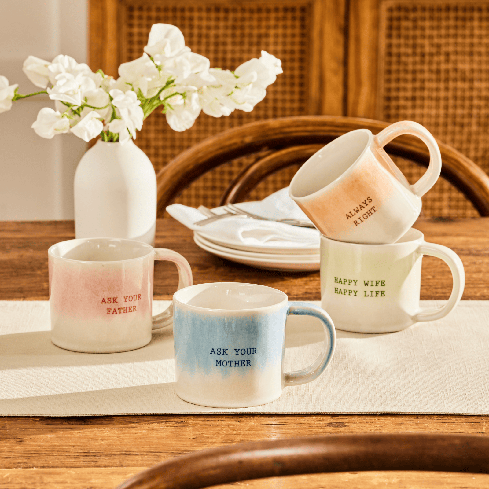 Maxwell & Williams The Mug Club Quotes Mug 350ml Happy Wife Happy Life