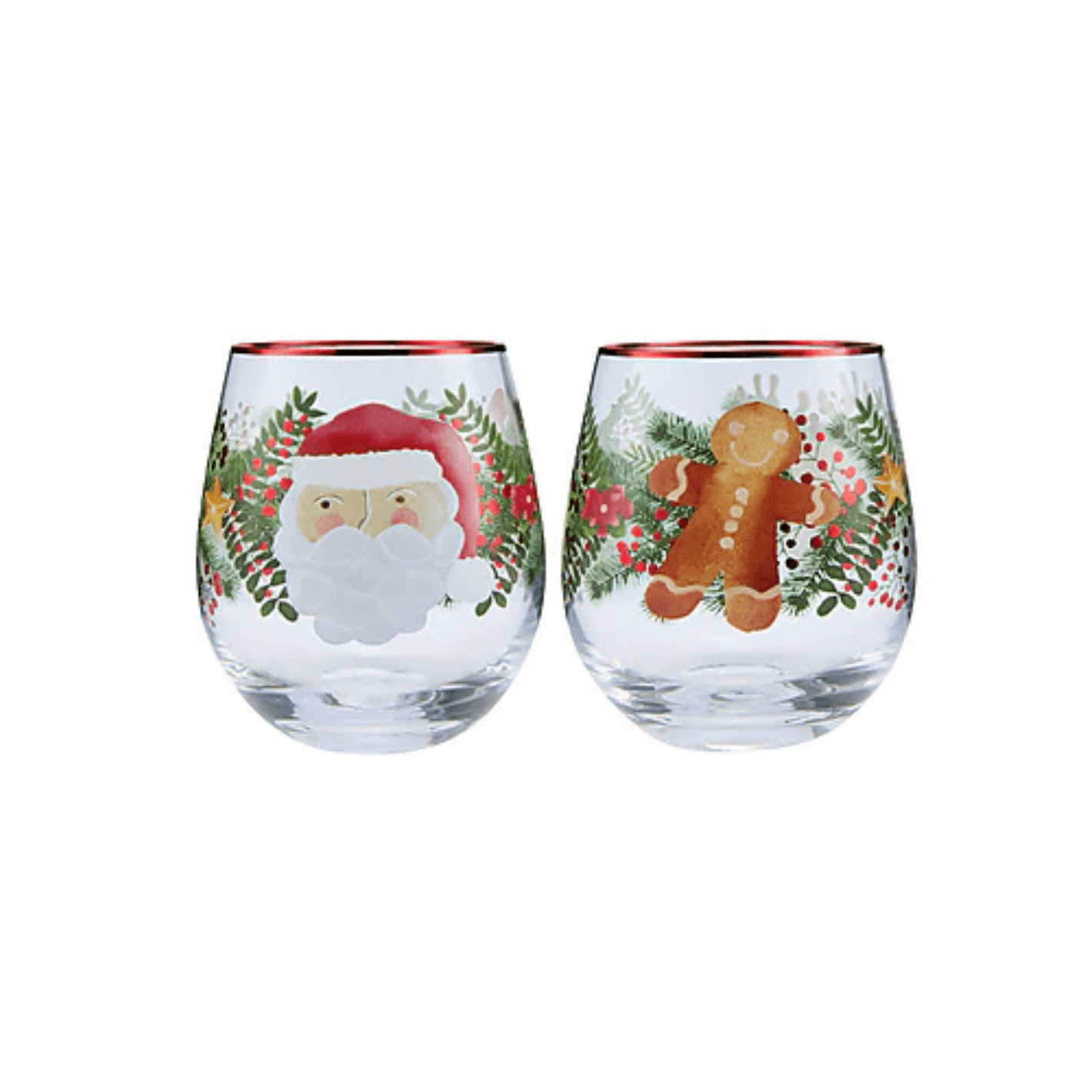 Maxwell & Williams Tis The Season Stemless Glass 550ml Set of 2