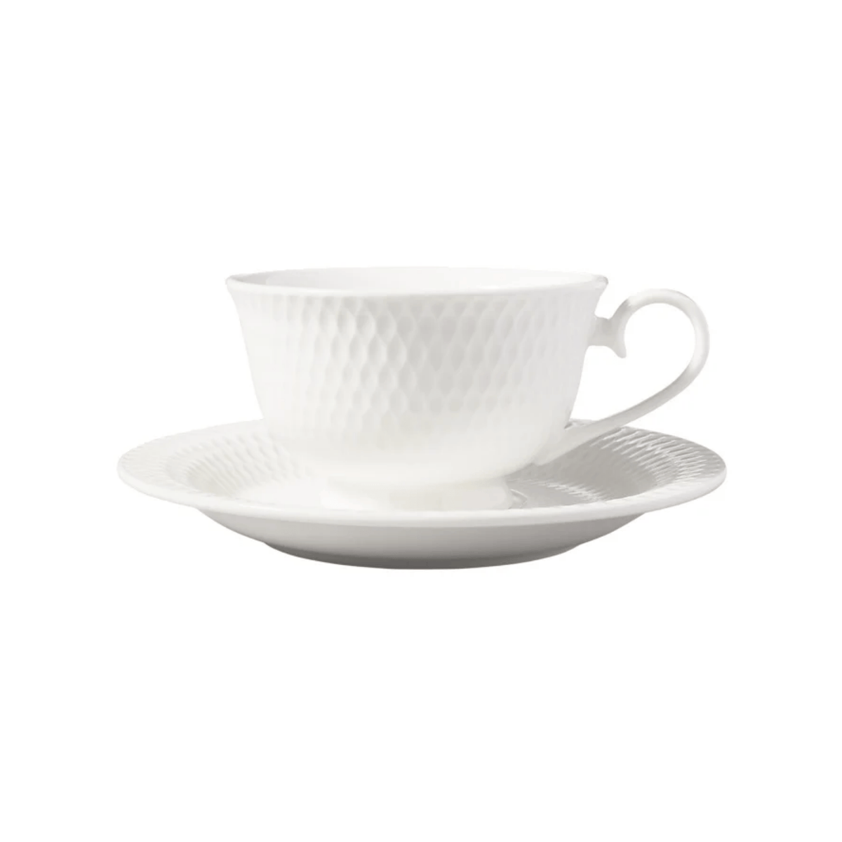 Maxwell & Williams White Basics Diamonds Footed Cup & Saucer 200ml