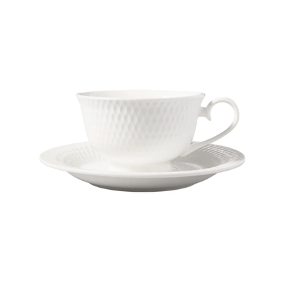 Maxwell & Williams White Basics Diamonds Footed Cup & Saucer 200ml