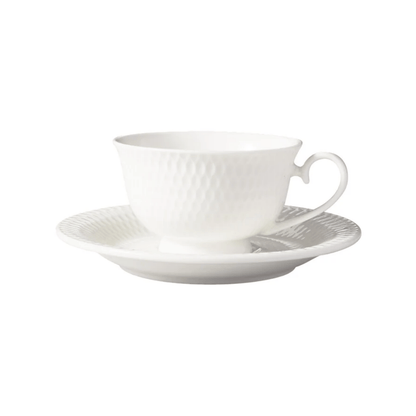 Maxwell & Williams White Basics Diamonds Footed Demi Cup & Saucer 90ml