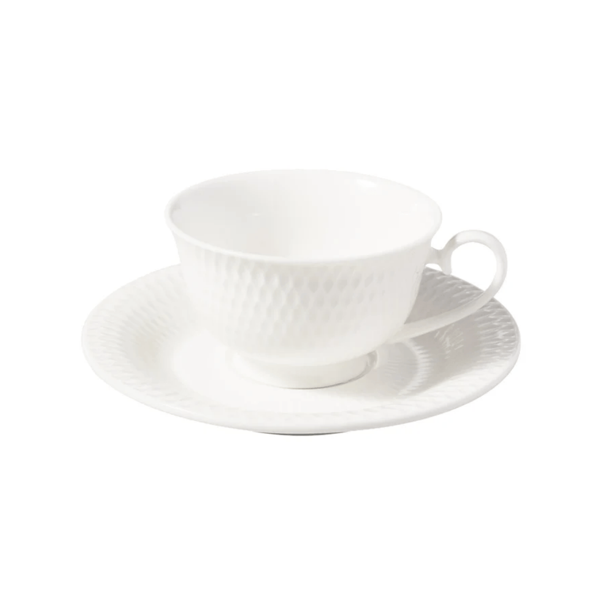 Maxwell & Williams White Basics Diamonds Footed Demi Cup & Saucer 90ml