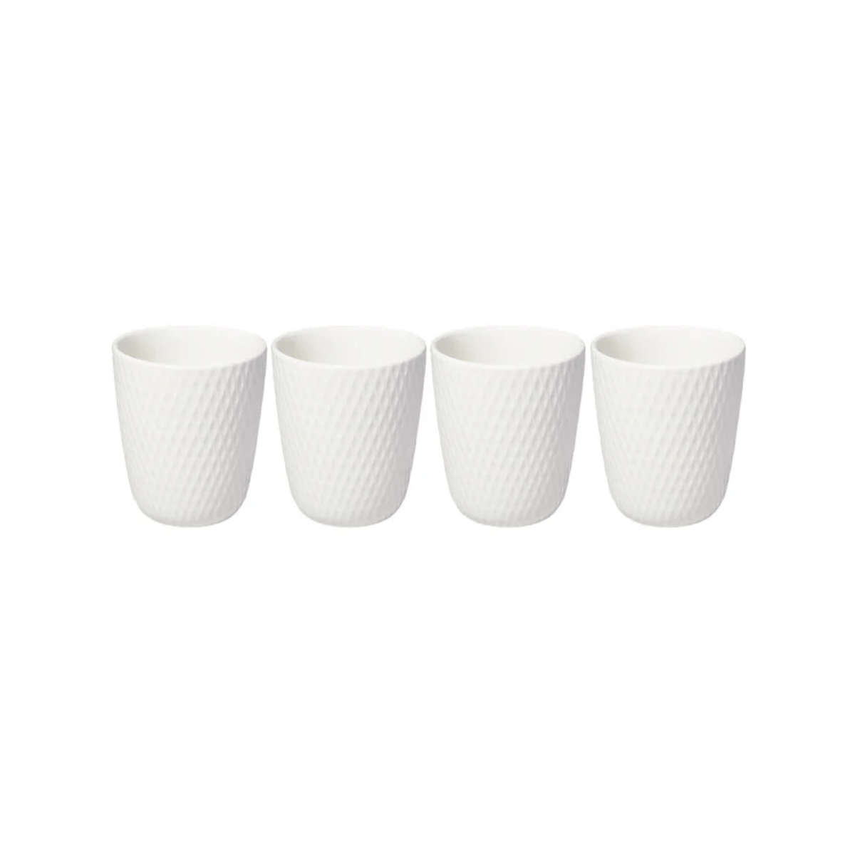 Maxwell & Williams White Basics Diamonds Latte Cup 250ml Set of 4