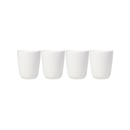 Maxwell & Williams White Basics Diamonds Latte Cup 250ml Set of 4