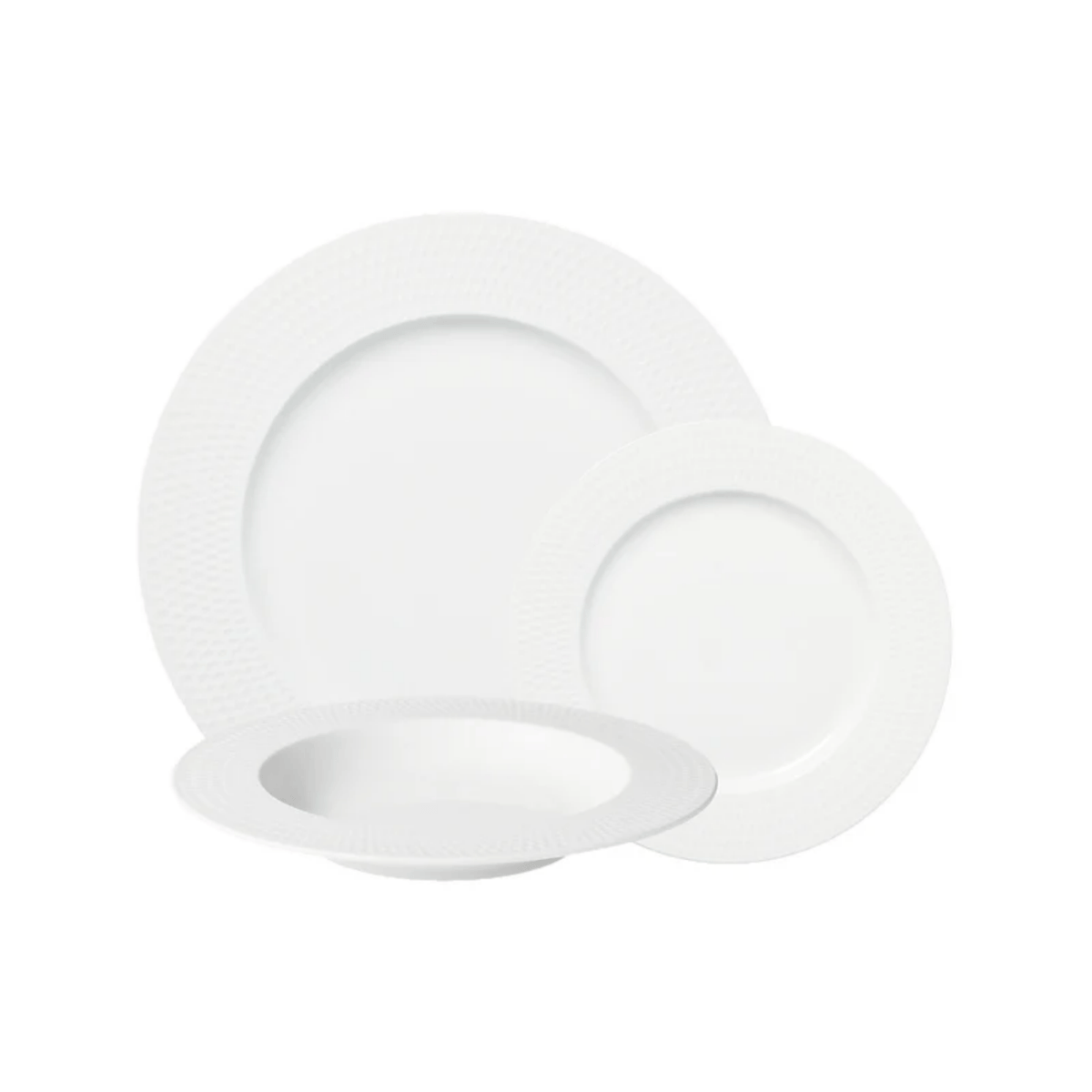 Maxwell & Williams White Basics Diamonds Rim Dinner Set 12-Piece