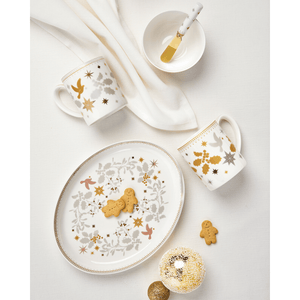 Maxwell & Williams White Christmas Wine Glass 500ml Set of 2 Gold