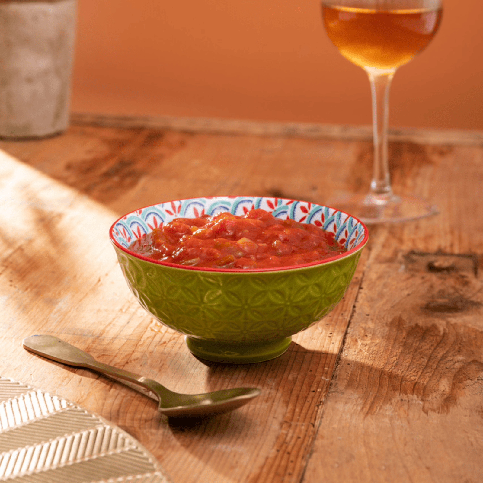 Mikasa Nibble Bowl 12cm Green and Blue Geometric