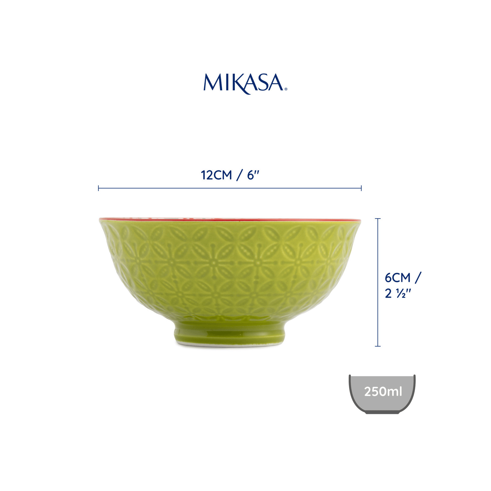 Mikasa Nibble Bowl 12cm Green and Blue Geometric