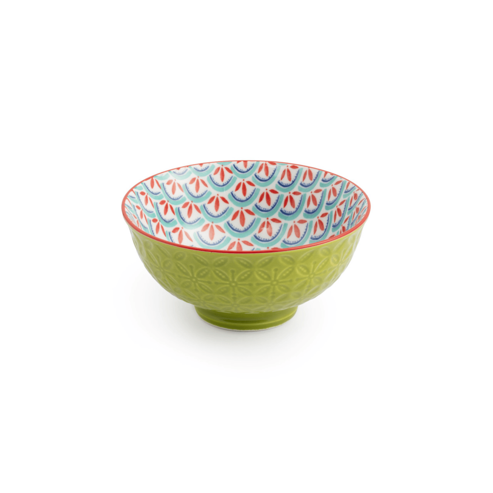 Mikasa Nibble Bowl 12cm Green and Blue Geometric