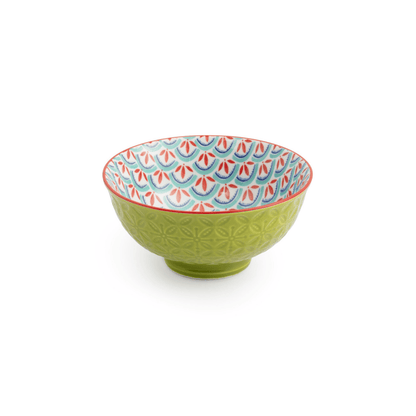Mikasa Nibble Bowl 12cm Green and Blue Geometric