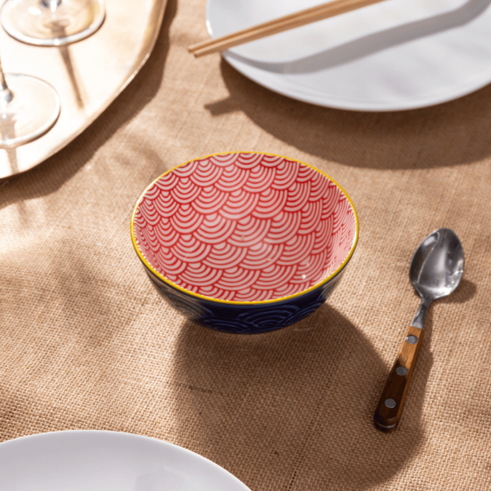 Mikasa Nibble Bowl 12cm Red and Blue Arc