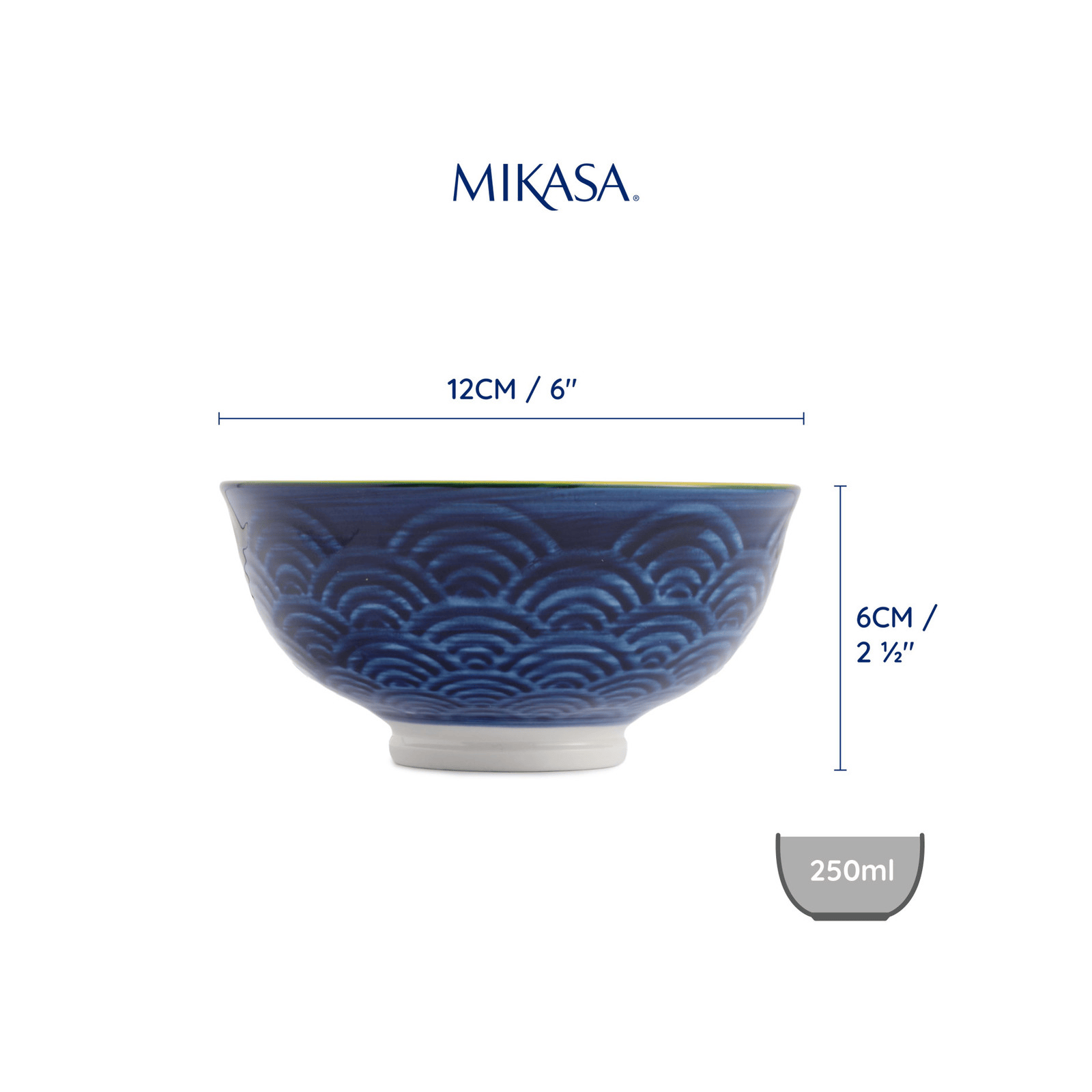 Mikasa Nibble Bowl 12cm Red and Blue Arc