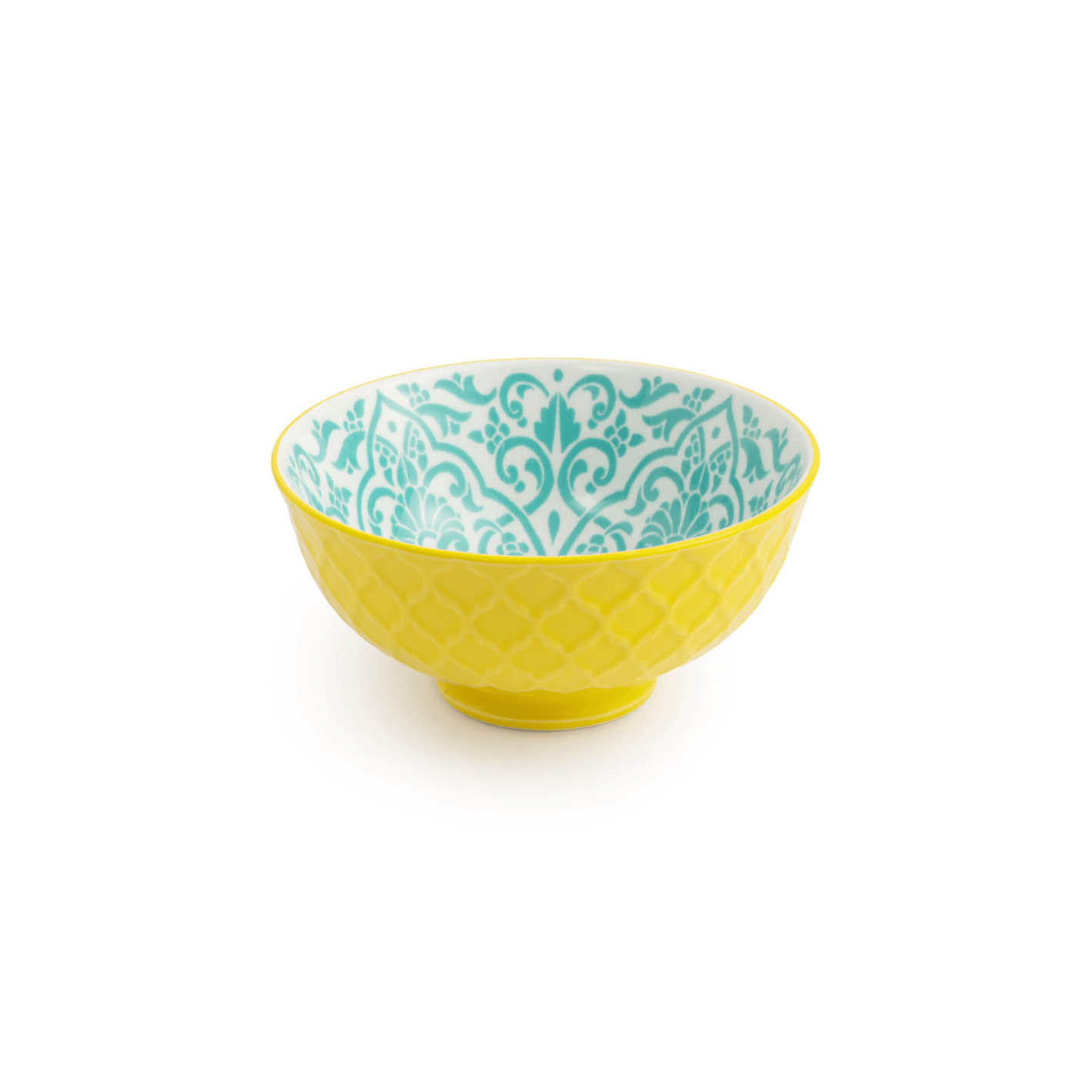 Mikasa Nibble Bowl 12cm Yellow and Blue Geometric