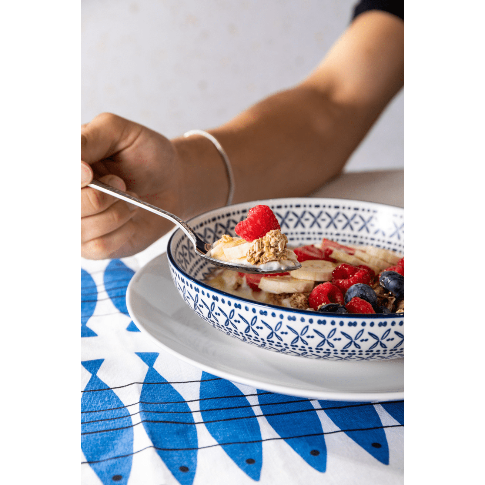 Mikasa Pasta Bowl 21cm Blue Mediterranean