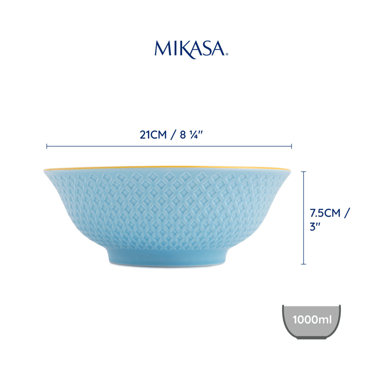 Mikasa Ramen Bowl 21cm Blue Mosaic