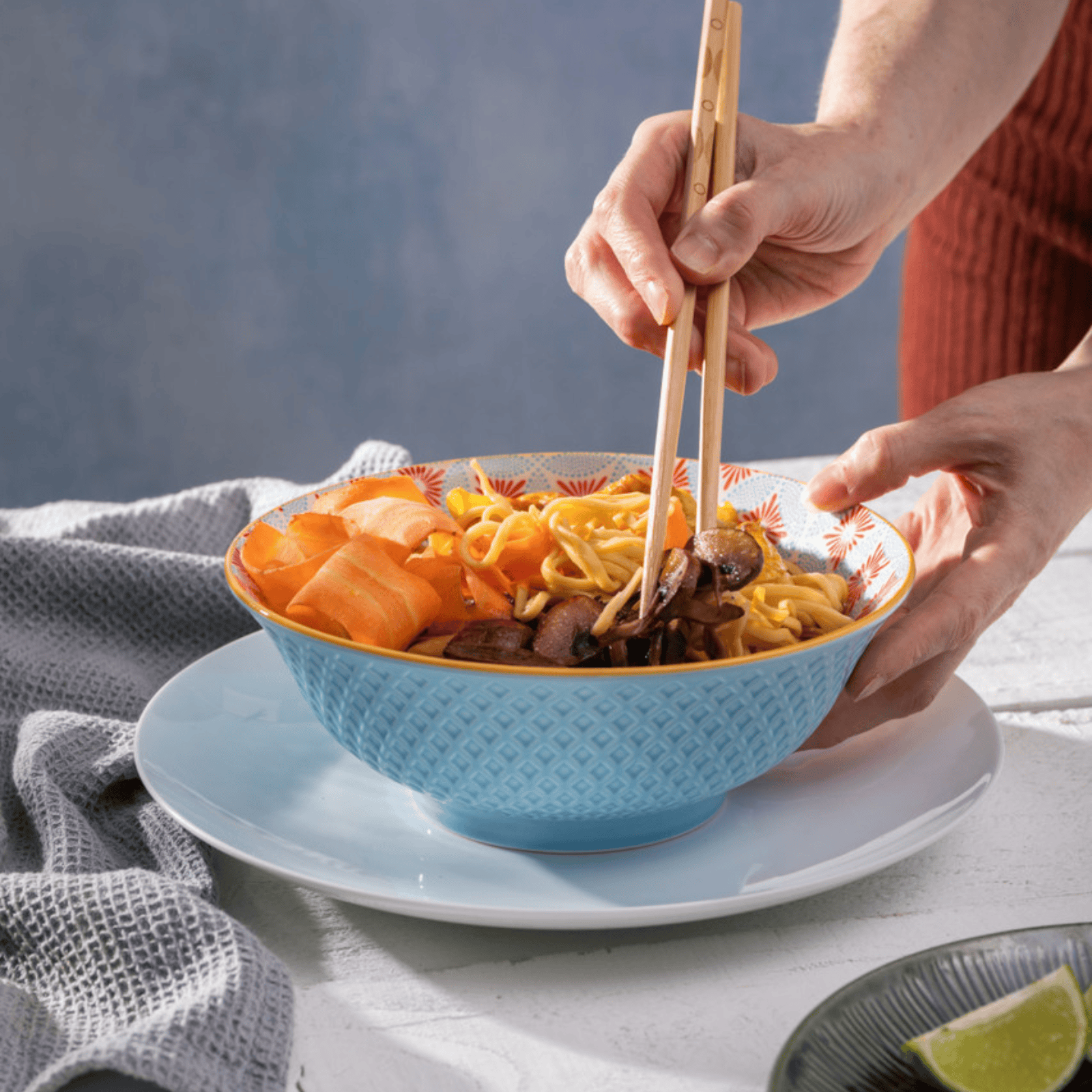 Mikasa Ramen Bowl 21cm Blue Mosaic