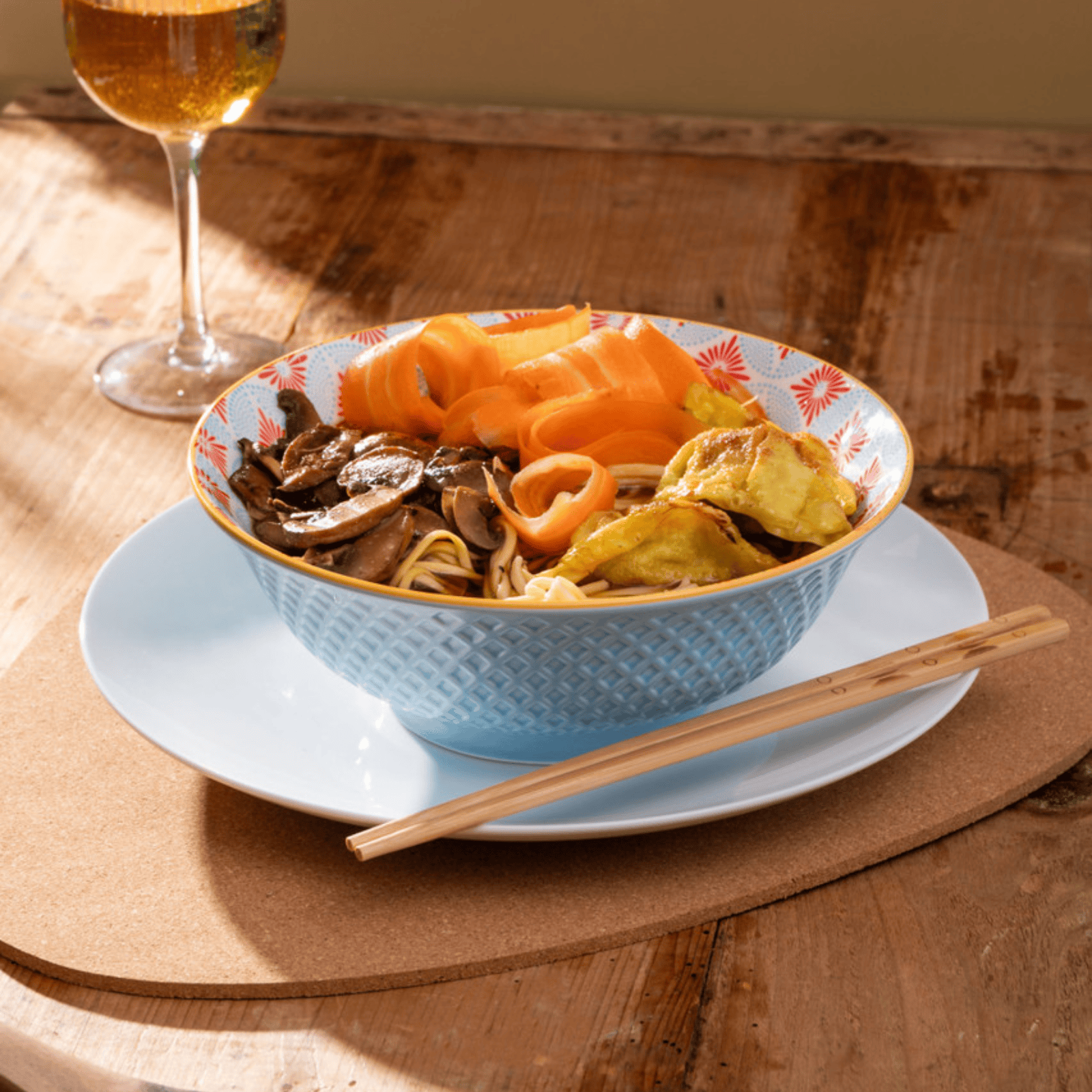 Mikasa Ramen Bowl 21cm Blue Mosaic