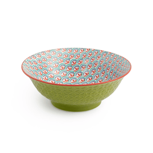 Mikasa Ramen Bowl 21cm Green and Blue Geometric
