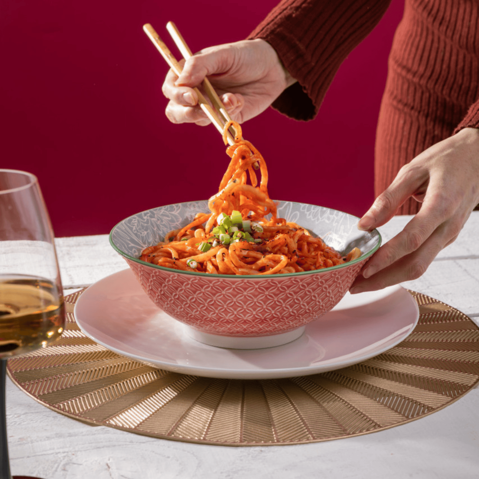 Mikasa Ramen Bowl 21cm Grey Floral