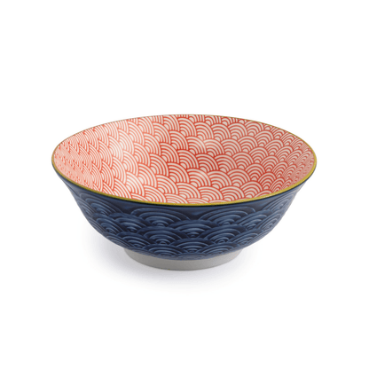 Mikasa Ramen Bowl 21cm Red and Blue Arc