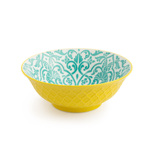 Mikasa Ramen Bowl 21cm Yellow and Blue Geometric