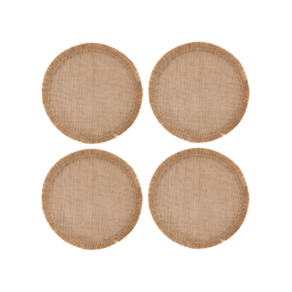 Mikasa Round Hessian Placemats 38cm 4-Piece