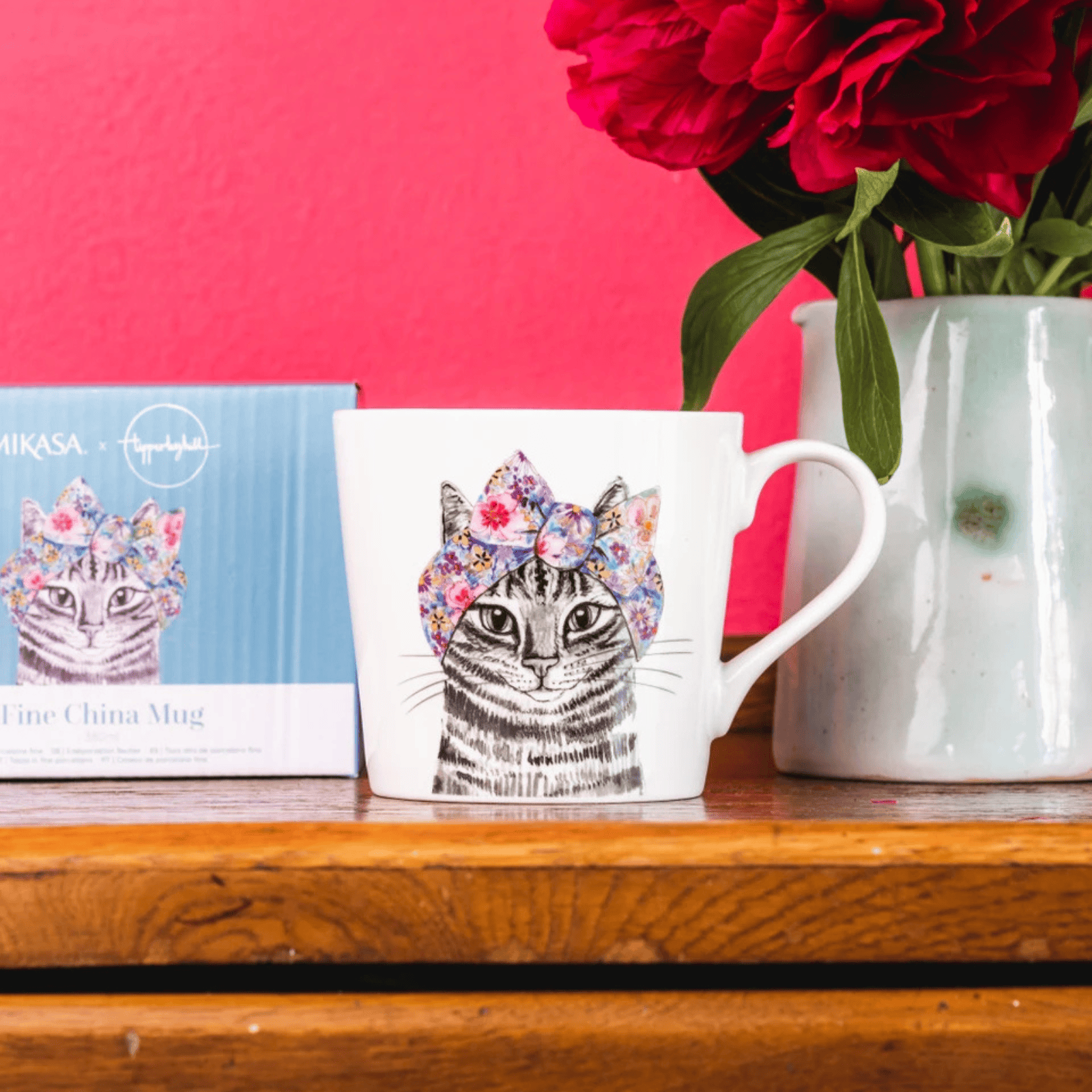 Mikasa x TipperleyHill Fine China Mug 380ml Cat