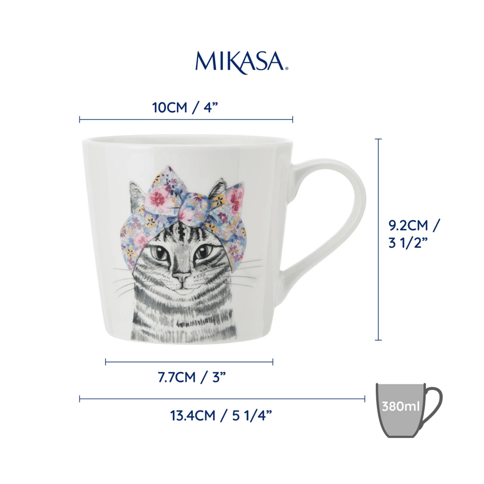 Mikasa x TipperleyHill Fine China Mug 380ml Cat