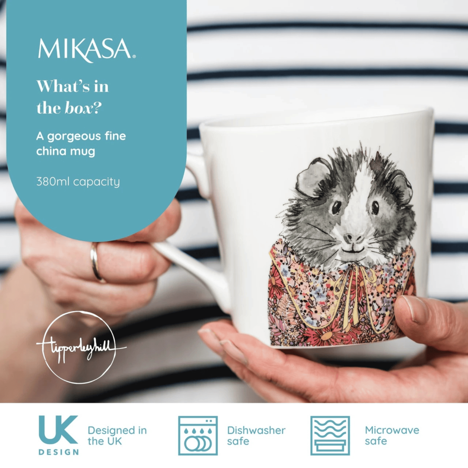 Mikasa x TipperleyHill Fine China Mug 380ml Guinea Pig