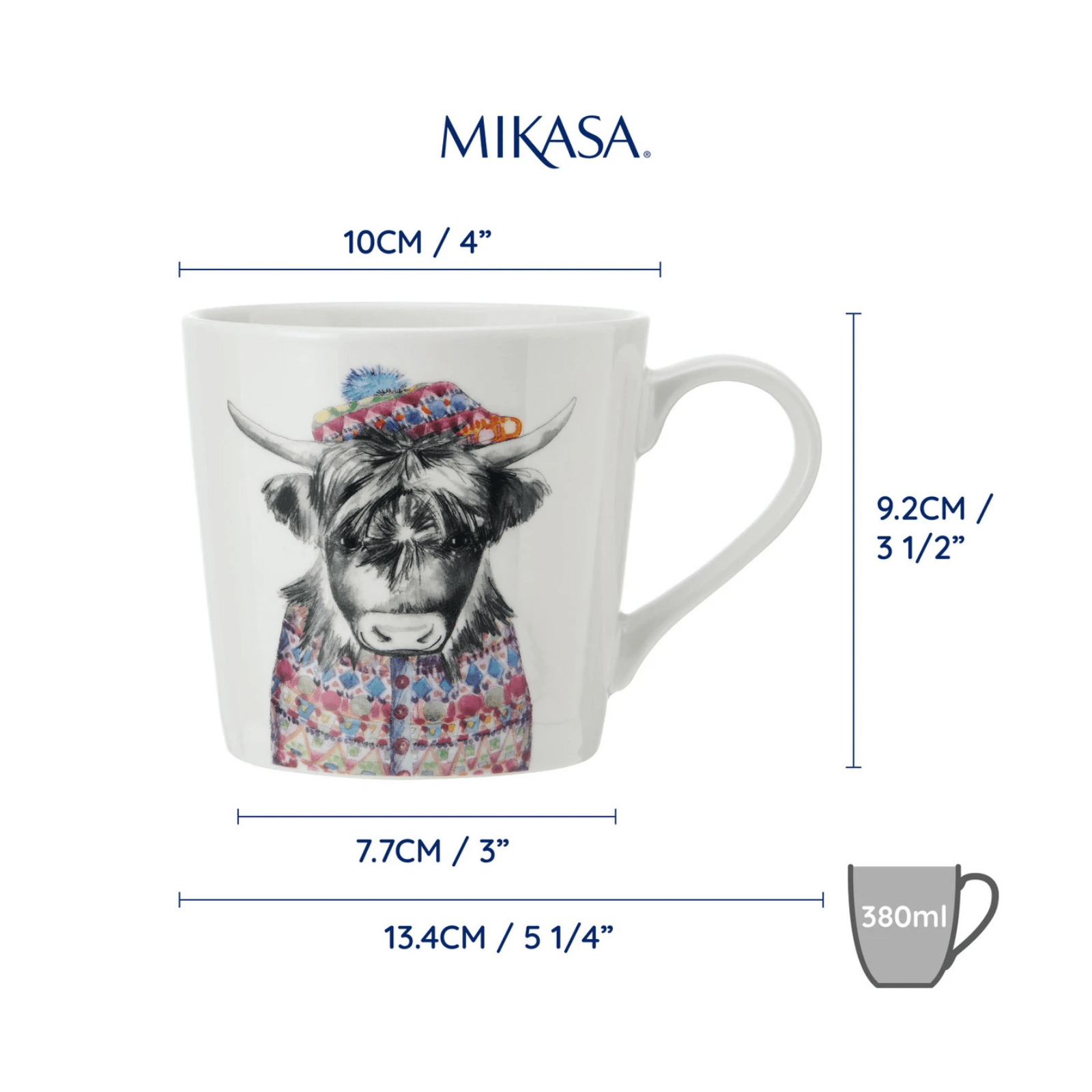 Mikasa x TipperleyHill Fine China Mug 380ml Highland Cow