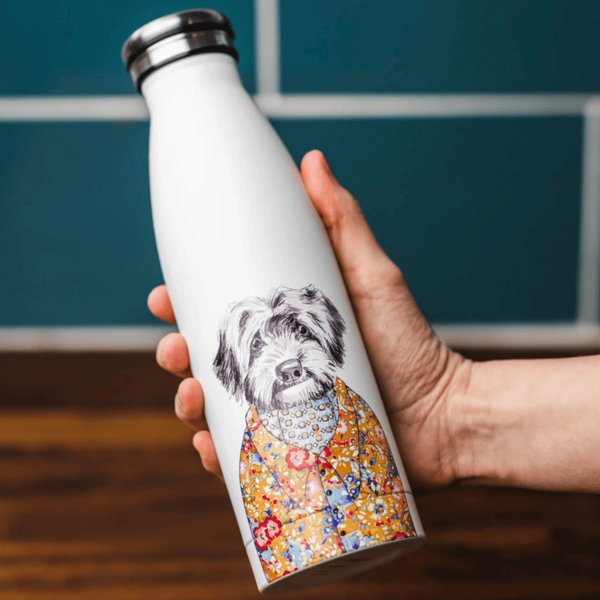 Mikasa x TipperleyHill Water Bottle 500ml Cockapoo Dog