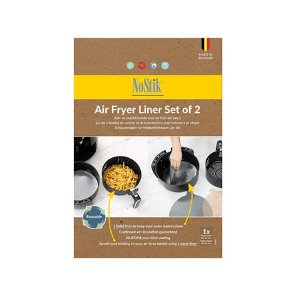 NoStik Silicone Fibreglass Air Fryer Liner Set of 2 Round