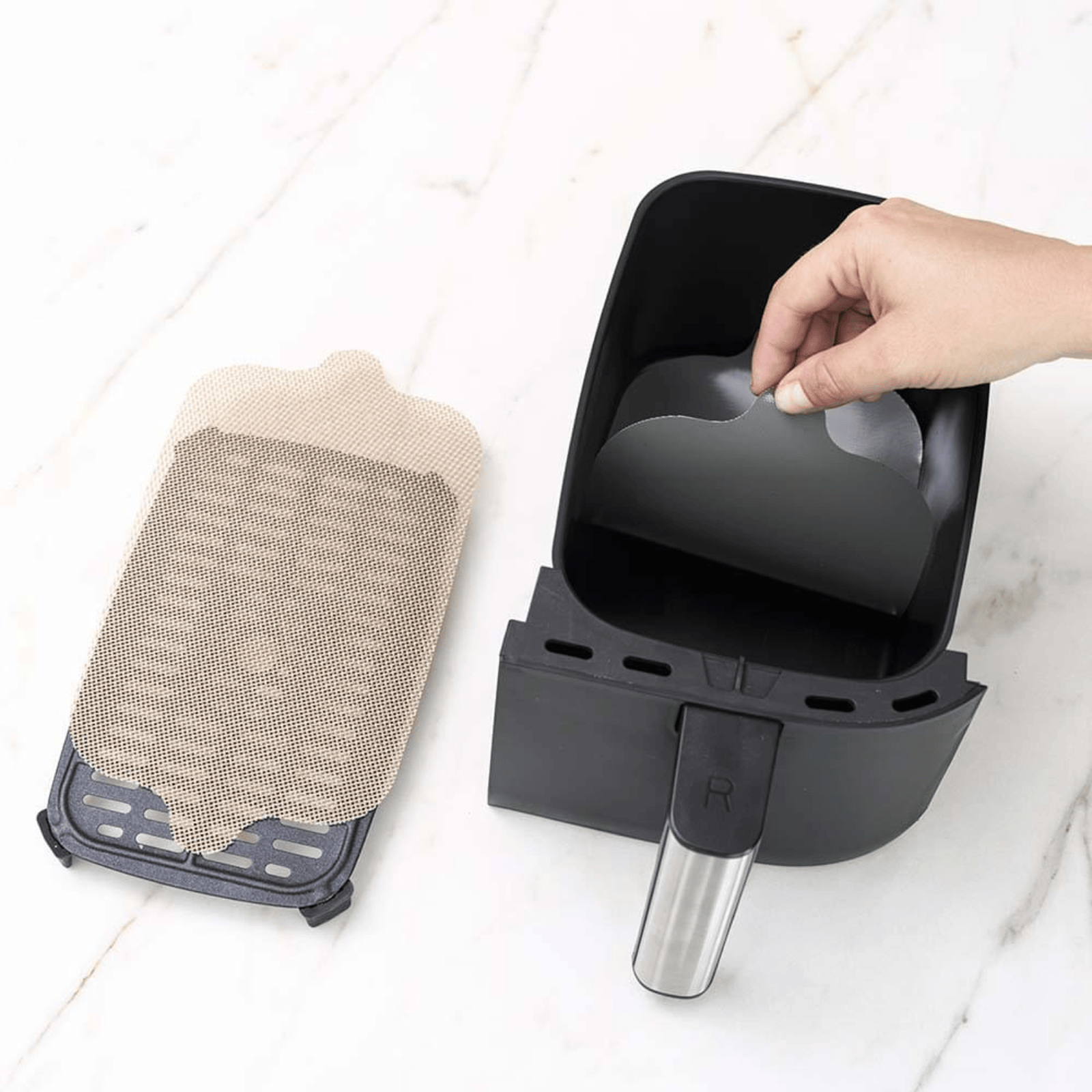 NoStik Silicone Fibreglass Dual Basket Air Fryer Liner Set of 4