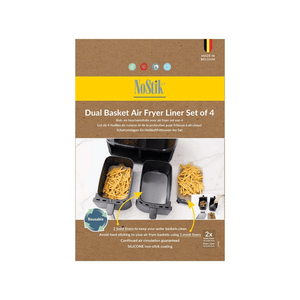 NoStik Silicone Fibreglass Dual Basket Air Fryer Liner Set of 4