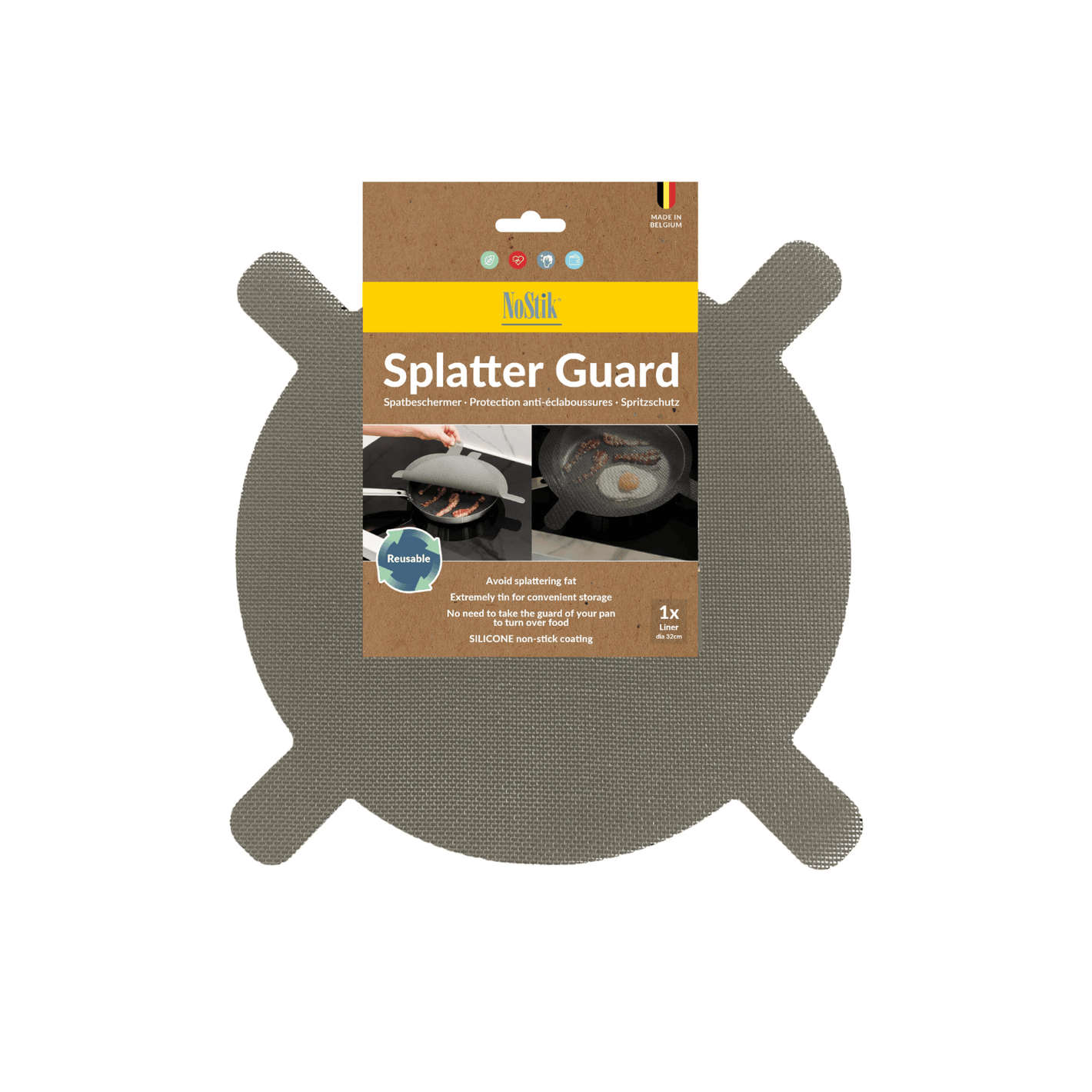 NoStik Silicone Fibreglass Splatter Guard 32cm