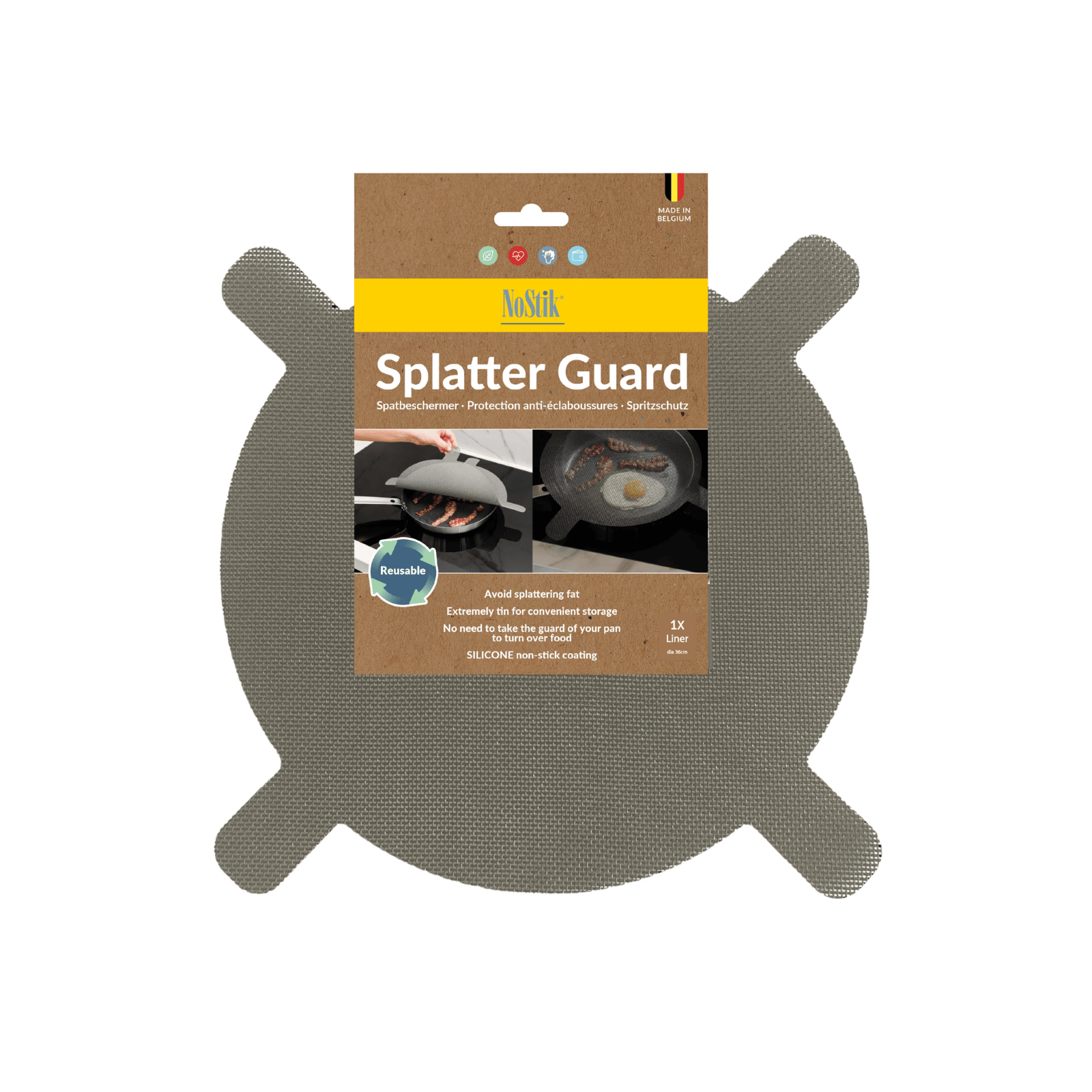 NoStik Silicone Fibreglass Splatter Guard 36cm