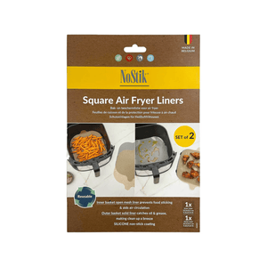 NoStik Silicone Fibreglass Square Air Fryer Liner Set of 2