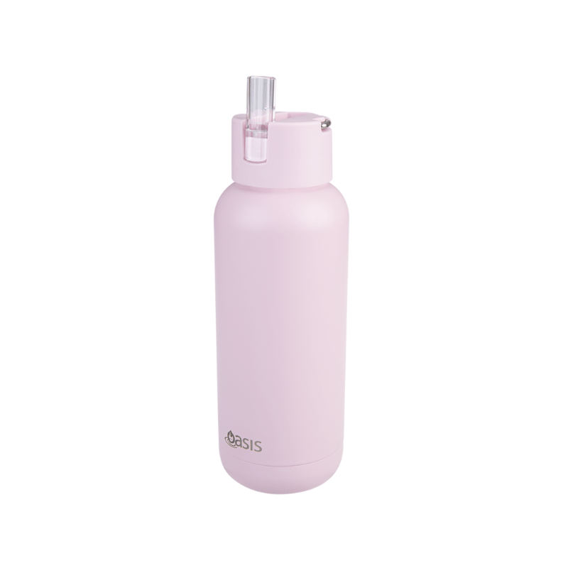 Oasis Moda Ceramic Reusable Bottle 1000ml Pink Lemonade