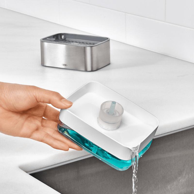 OXO Good Grips Soap Dispensing Sponge Holder The Homestore Auckland