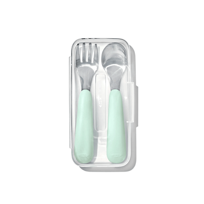 OXO Tot On-The-Go Fork And Spoon Set Opal