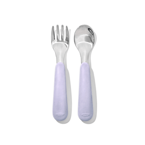 OXO Tot On-The-Go Fork And Spoon Set Opal Lilac