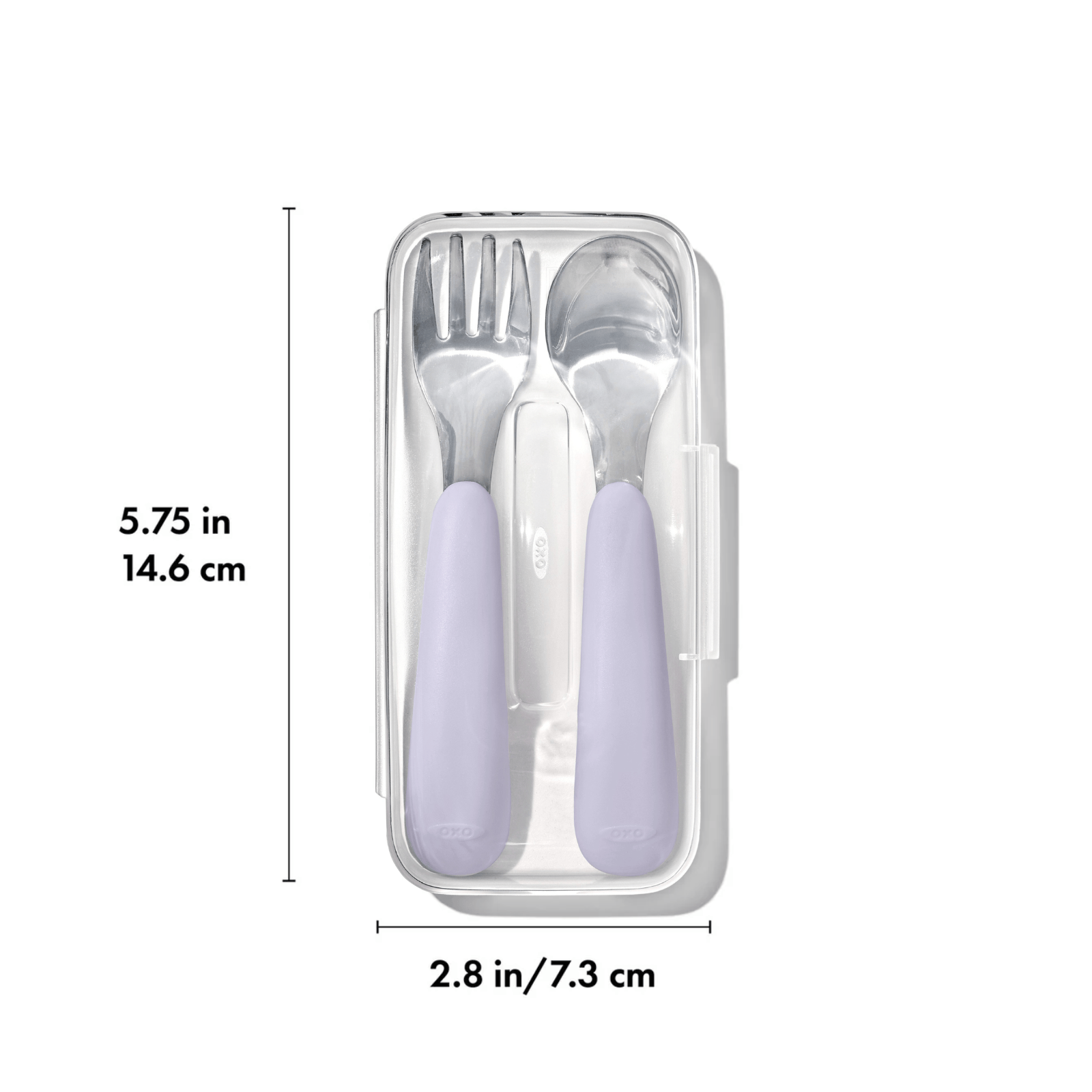 OXO Tot On-The-Go Fork And Spoon Set Opal Lilac