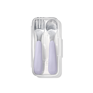 OXO Tot On-The-Go Fork And Spoon Set Opal Lilac