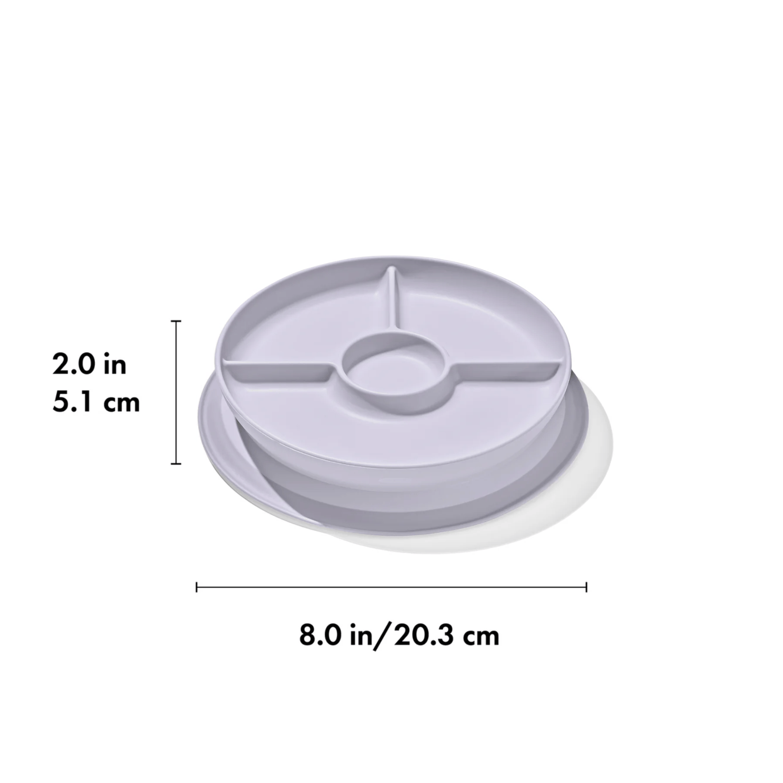 OXO Tot Stick & Stay Divided Plate Lilac
