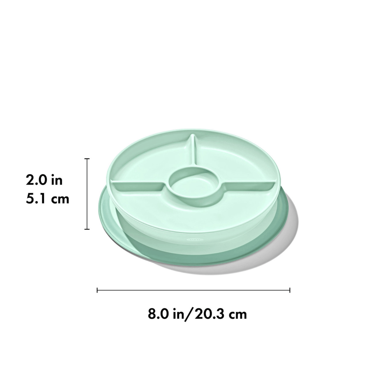 OXO Tot Stick & Stay Divided Plate Opal