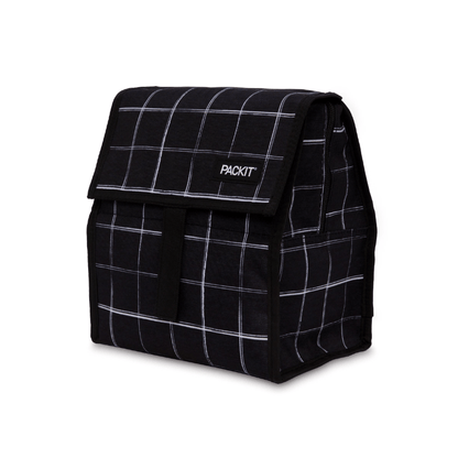 PackIt Freezable Lunch Bag Black Grid