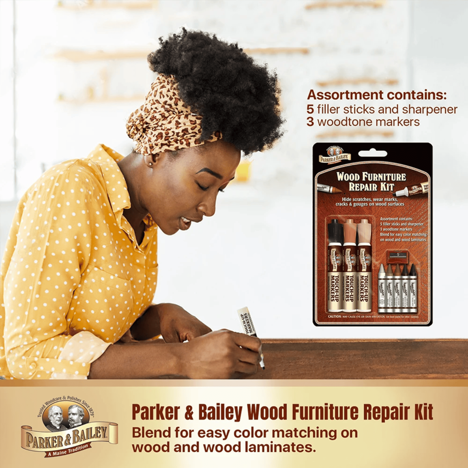 Parker & Bailey Wood Furniture Repair Kit