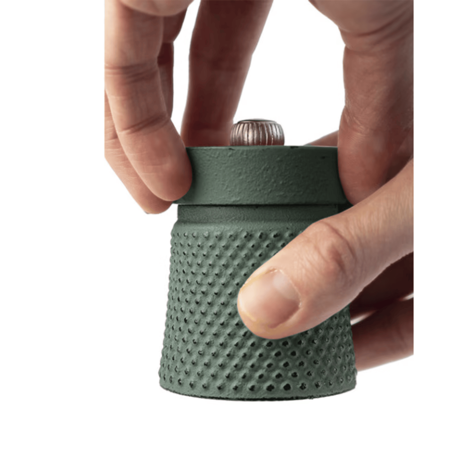 Peugeot Bali Fonte Cast Iron Celadon Green Pepper Mill 8cm