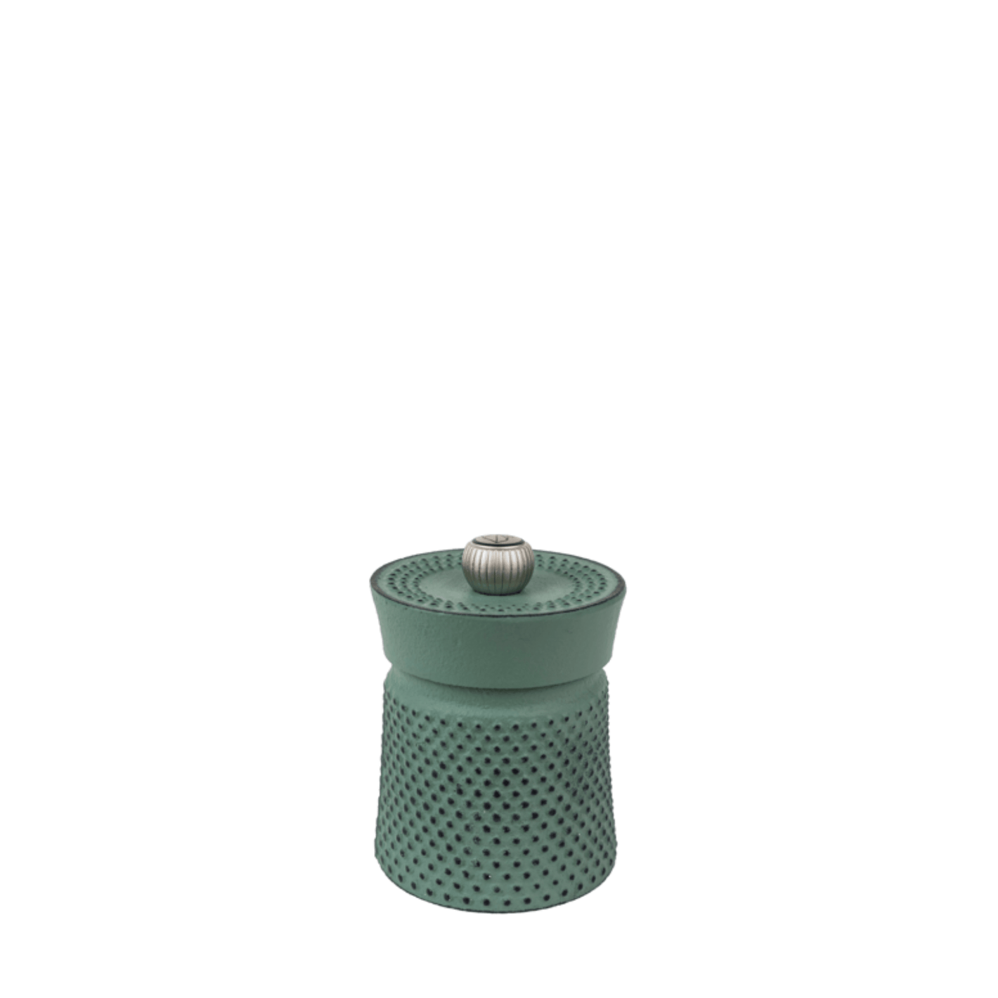 Peugeot Bali Fonte Cast Iron Celadon Green Pepper Mill 8cm