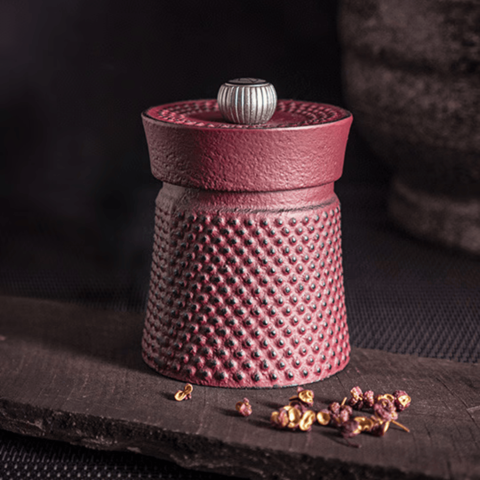 Peugeot Bali Fonte Cast Iron Red Pepper Mill 8cm